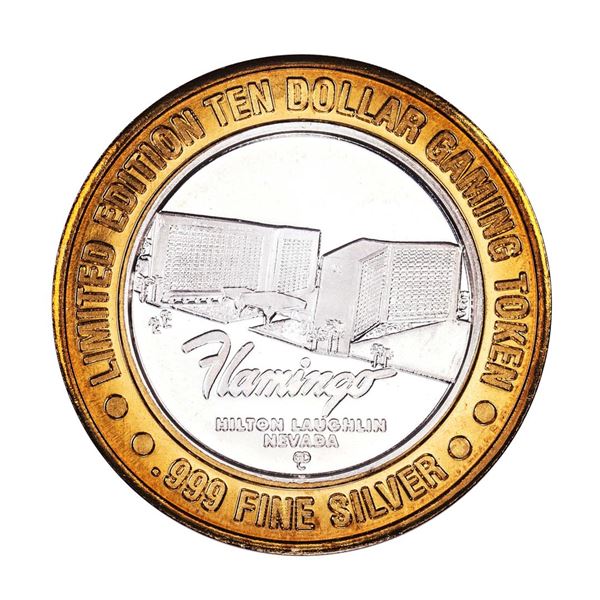 .999 Silver Flamingo Laughlin Nevada $10 Casino Limited Edition Gaming Token