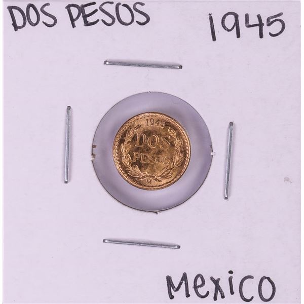 1945 Mexico Dos Pesos Gold Coin