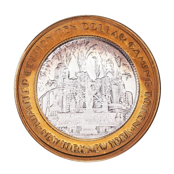 .999 Fine Silver New York New York Las Vegas, Nevada $10 Limited Edition Gaming Token