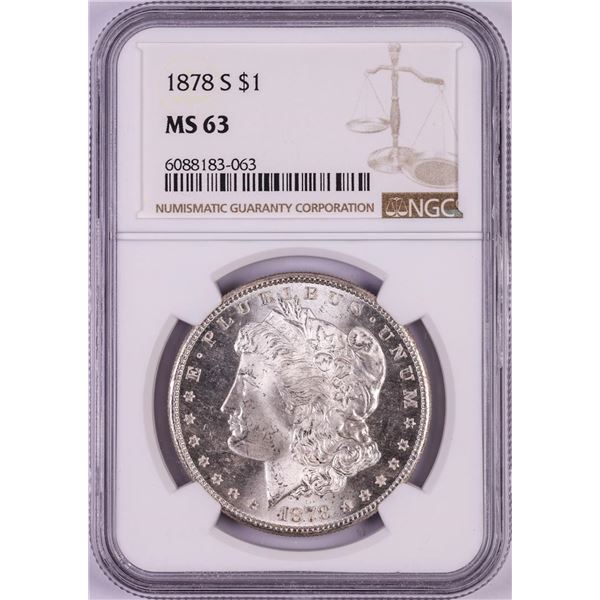 1878-S $1 Morgan Silver Dollar Coin NGC MS63