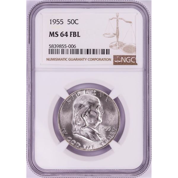 1955 Franklin Half Dollar Coin NGC MS64FBL