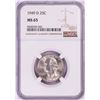 Image 1 : 1949-D Washington Quarter Coin NGC MS65
