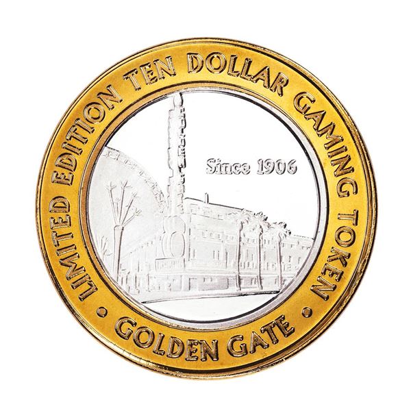 .999 Silver Golden Gate Las Vegas, Nevada $10 Casino Limited Edition Gaming Token