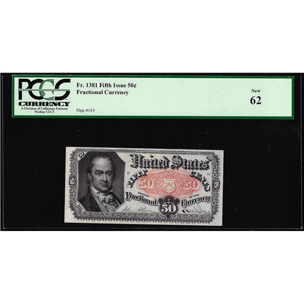 1874 Fifth Issue 50 Cent Fractional Currency Note Fr.1381 PCGS New 62