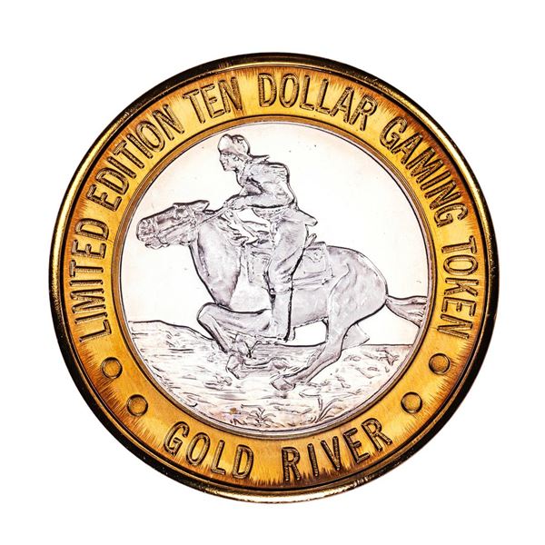 .999 Fine Silver Gold River Laughlin, Nevada $10 Limited Edition Gaming Token