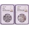 Image 1 : Lot of (2) 1958 Franklin Half Dollar Coins NGC MS64