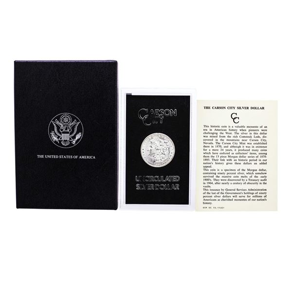 1884-CC $1 Morgan Silver Dollar Coin GSA Hoard Uncirculated with Box