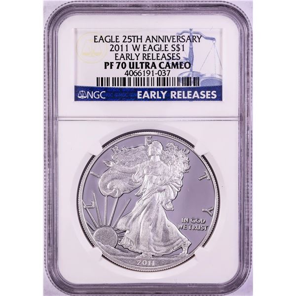 2011-W $1 Proof American Silver Eagle Coin NGC PF70 Ultra Cameo Early Releases