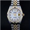Image 1 : Rolex Mens Two Tone Mother Of Pearl Diamond & Sapphire Datejust Wristwatch