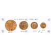 Image 1 : U.S. Gold Type Set of (4) Gold Coins in Capitol Plastic Holder