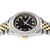 Image 8 : Rolex Men's Two Tone Black VS 3CTW Channel Set Diamond Datejust Wristwatch