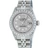 Rolex Ladies Stainless Steel Diamond Quickset Oyster Perpetual Datejust Wristwatch