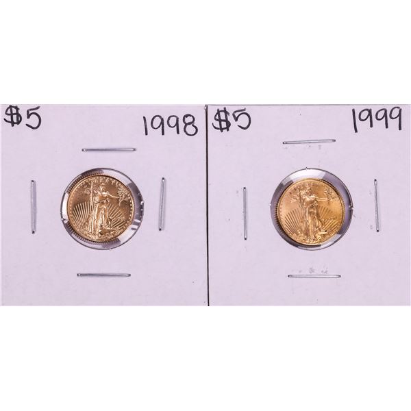Lot of 1998-1999 $5 American Gold Eagle Coins
