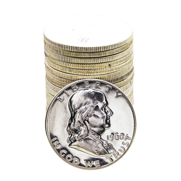 Roll of (20) Proof 1960 Franklin Half Dollar Coins