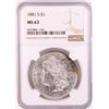 1881-S $1 Morgan Silver Dollar Coin NGC MS63 Nice Toning