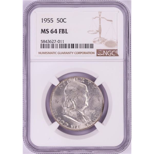 1955 Franklin Half Dollar Coin NGC MS64FBL