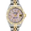 Rolex Ladies Two Tone Pink MOP Diamond Datejust Wristwatch