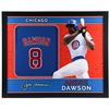 Image 1 : ANDRE DAWSON SIGNED CUSTOM FRAMED 35 X 43 JERSEY ( SPORTS CARD EDITION) BECKETT COA