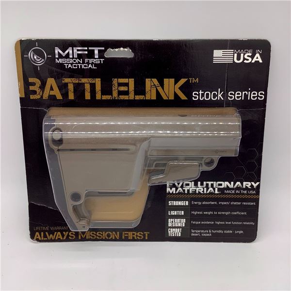 MFT AR15 Battlelink Utility Stock With Commercial Buffer Tube, FDE, New