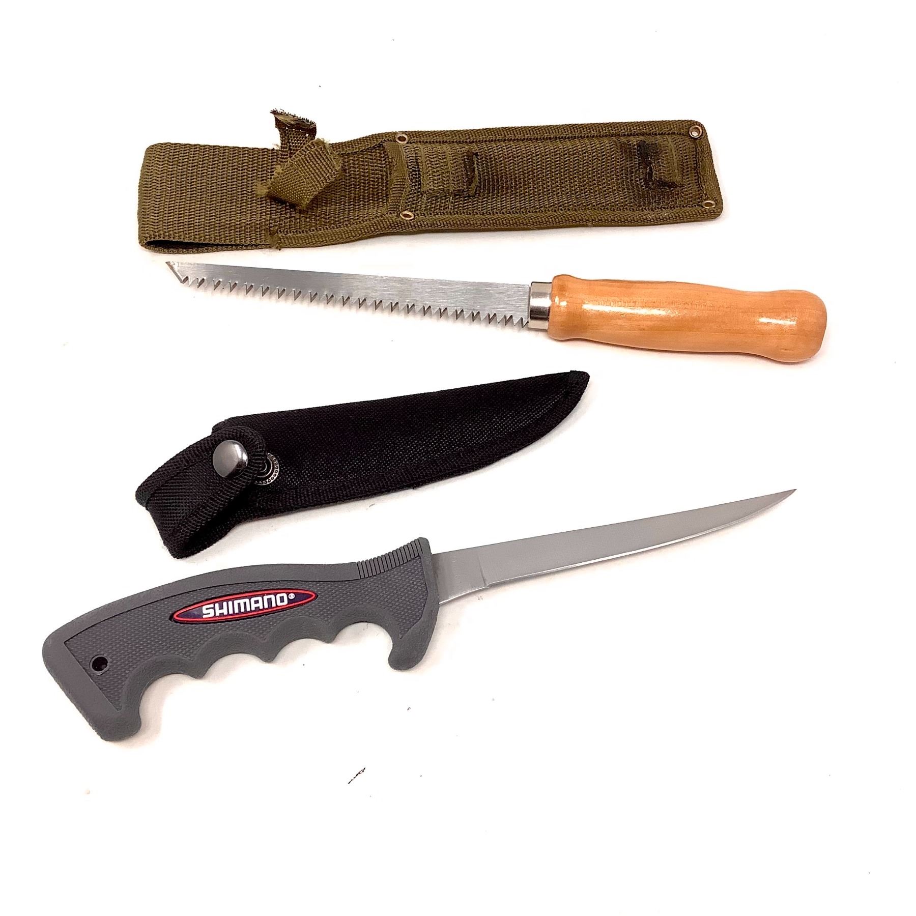 Shimano Fillet Knife in Sheath and 6 1/2" Saw in Sheath