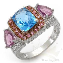 Jewelry 5.13 ctw Topaz, Amethyst & Diamond 14K Gold