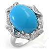 Image 1 : Ring 7.51 ctw Turquoise & Diamond 14K White Gold