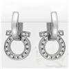 Image 1 : Omega Style .36 ctw Diamond Earrings 14K White Gold