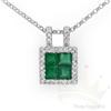 Image 1 : Jewelry 1.0 ctw Emerald & Diamond Necklace 14K Gold