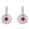 Image 1 : Earrings 0.98 ctw Ruby & Diamond 14K White Gold