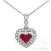Image 1 : Necklace 0.98 ctw Ruby & Diamond 14K White Gold