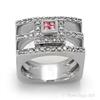 Image 1 : Ring 0.74 ctw Pink Sapphire & Diamond 14K White Gold
