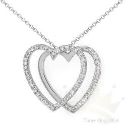 Jewelry .58 ctw Diamond Heart Necklace 14K Gold
