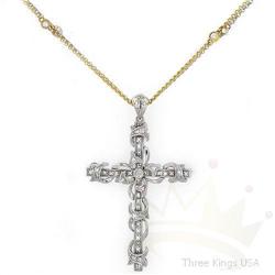 Jewelry .35ct Diamond Cross Necklace 14K White Gold