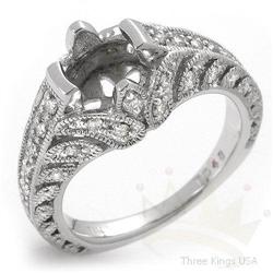 Semi-mount .48 ctw Diamond Ring 14K White Gold
