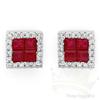 Image 1 : Jewelry 1.17 ctw Ruby & Diamond Earrings 14K Gold