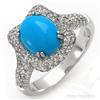 Image 1 : Jewelry 2.25 ctw Turquoise & Diamond Ring 14KW gold