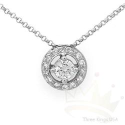 Jewelry .42 ctw Fine Diamond Necklace 14KW Gold