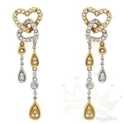 Fine Jewelry .34ct Diamond Earrings 14K 2tone Gold