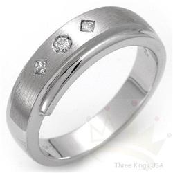 Jewelry .43 ctw Diamond Men's Ring 14K White Gold