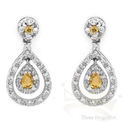 Jewelry 1.04 ctw Citrine & Diamond Earrings 14K Gold