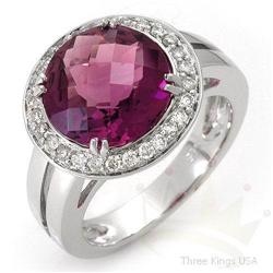 Ring 4.37 ctw Amethyst & Diamond 14K White Gold
