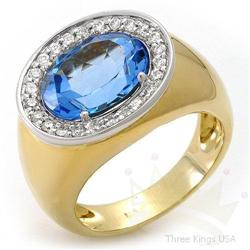 Ring 4.74 ctw Topaz & Diamond 14K 2tone Gold