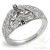 Image 1 : Semi-mount .39 ctw Sapphire & Diamond 14K W Gold