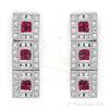 Image 1 : Earrings 0.85 ctw Ruby & Diamond 14K White Gold