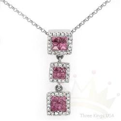 Necklace 1.19 ctw Pink Sapphire & Diamond 14K Gold