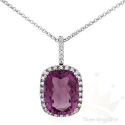 Necklace 5.47 ctw Amethyst & Diamond 14K Gold