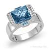 Image 1 : Ring 4.6 ctw Blue Topaz & Diamond 14K White Gold