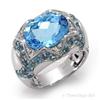 Image 1 : Ring 9.46 ctw Blue Topaz & Diamond 14K White Gold