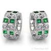 Image 1 : Earrings 1.24 ctw Emerald & Diamond 14K White Gold