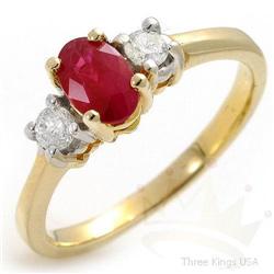 Jewelry 1.0 ctw Ruby & Diamond Ring 14K Yellow Gold